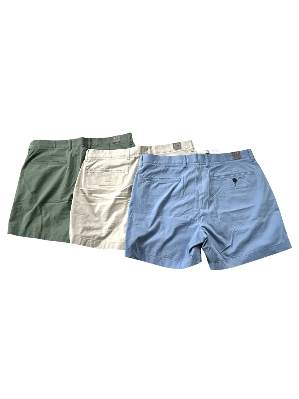 J. Crew Re-Imagined 5” stretch chino men’s shorts lot of 3 green,blue,stone| W32